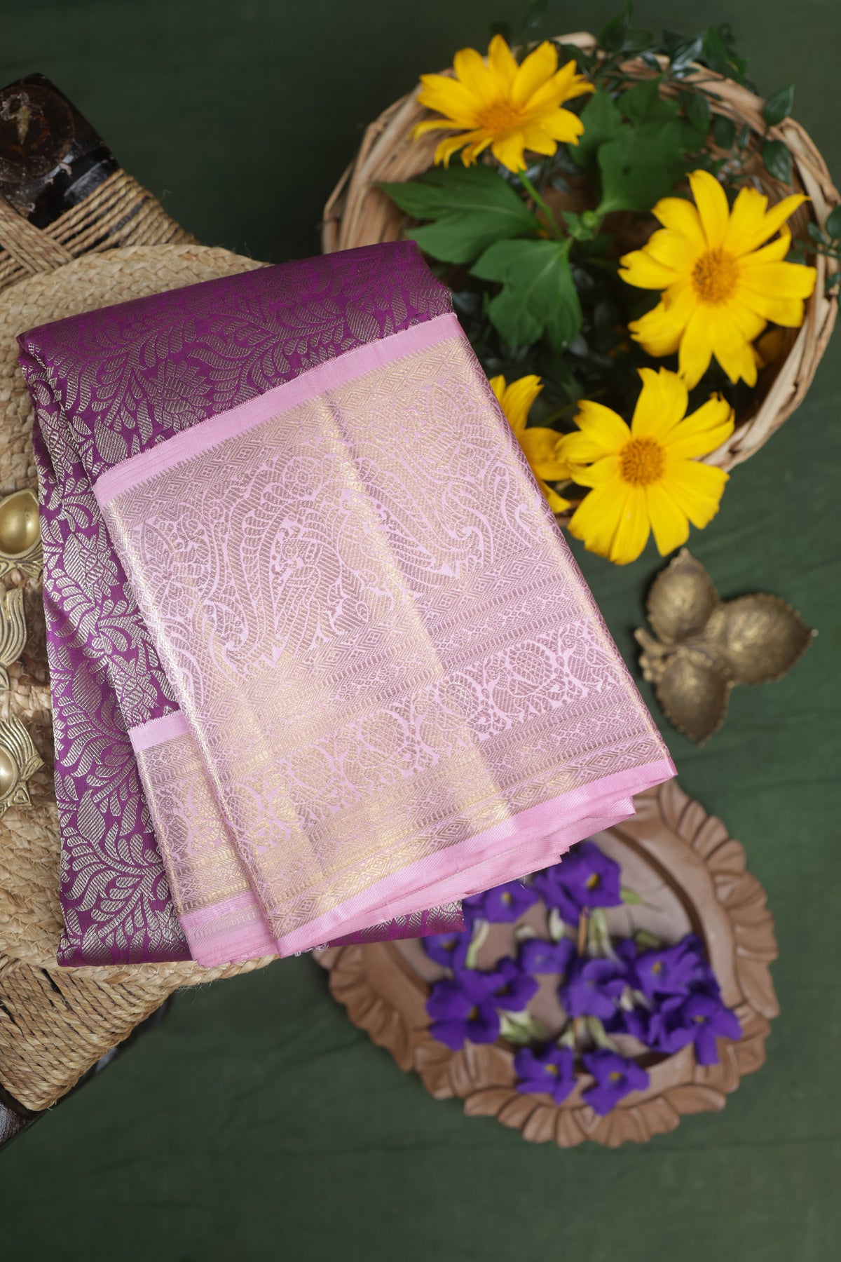 Kancheepuram Silk Magenta Saree