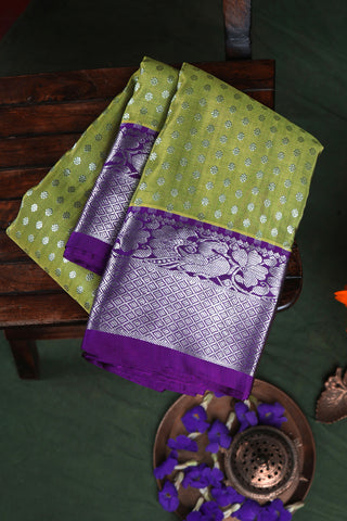 Venkatagiri Silk Mehendi Green Saree