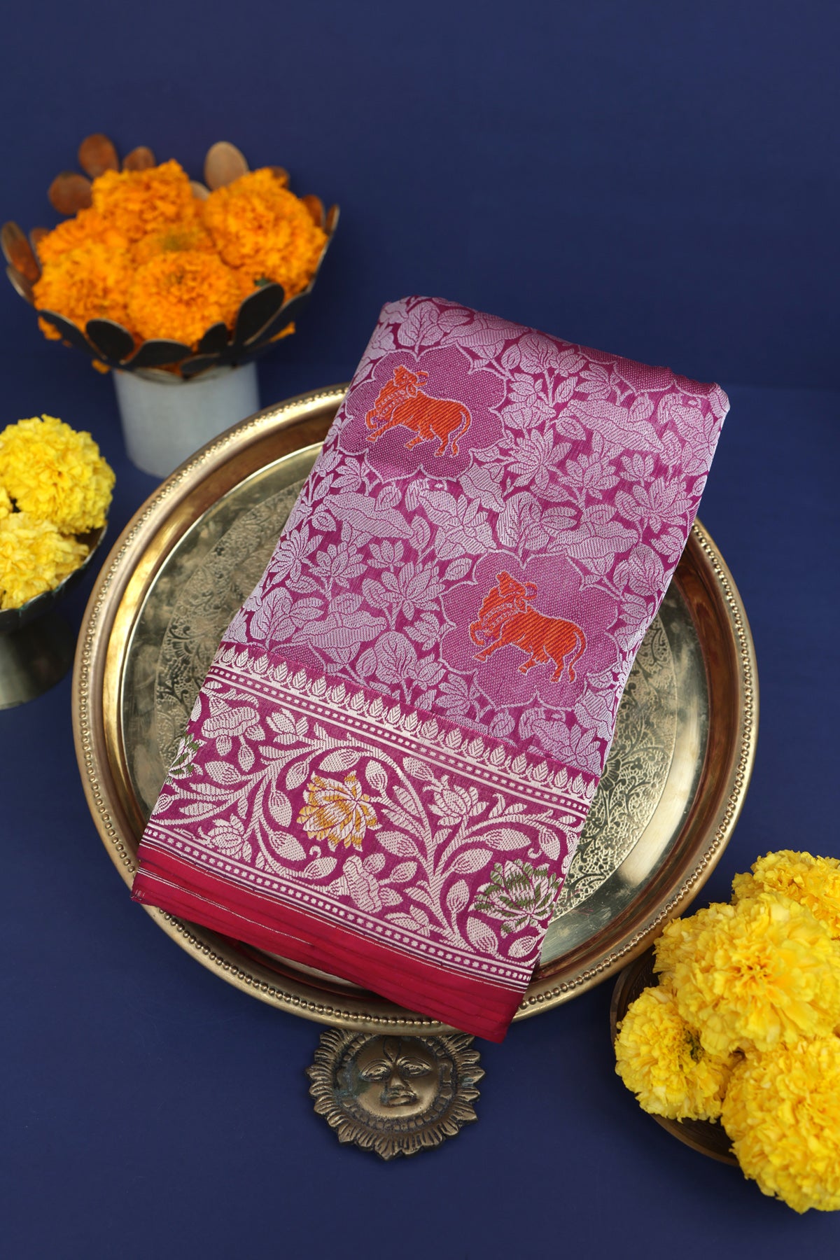 Banarasi Silk Magenta Saree