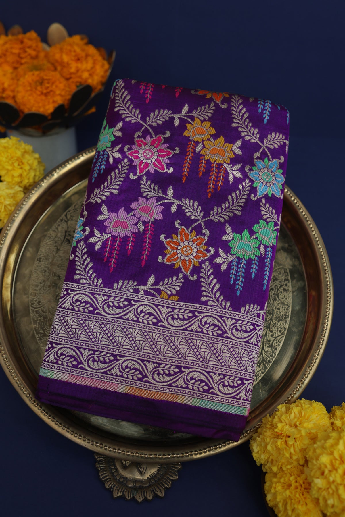 Banarasi Silk Violet Saree