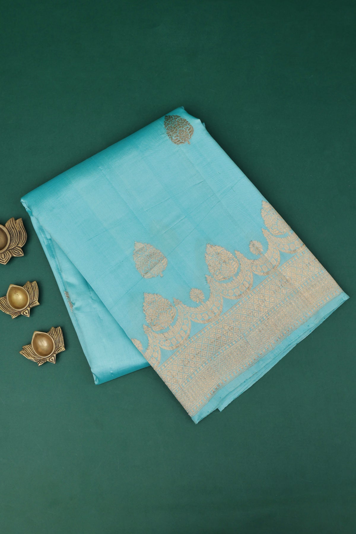 Matka Silk Light Blue Saree