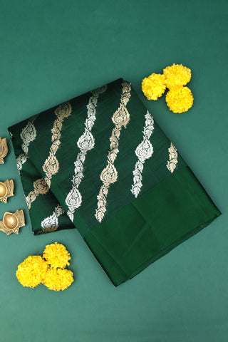 Matka Silk Dark Green Saree