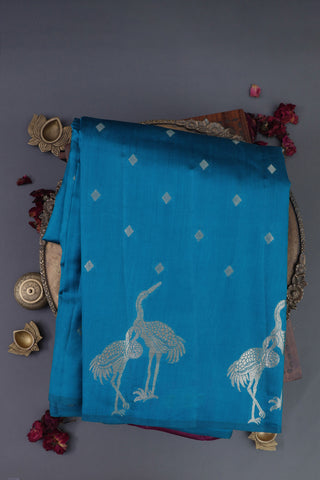 Matka Silk Blue Saree