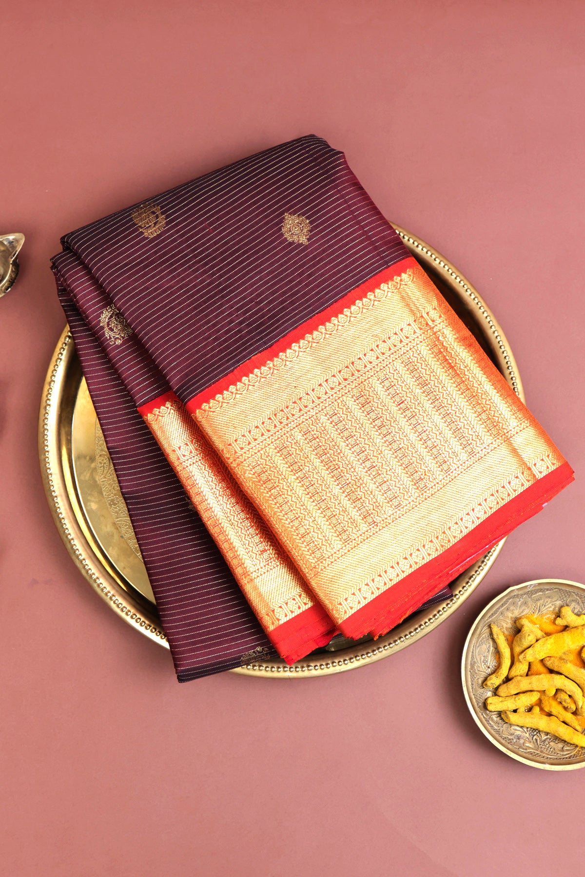 Kancheepuram Silk Wine Saree