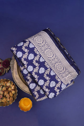 Banarasi Silk Royal Blue Saree