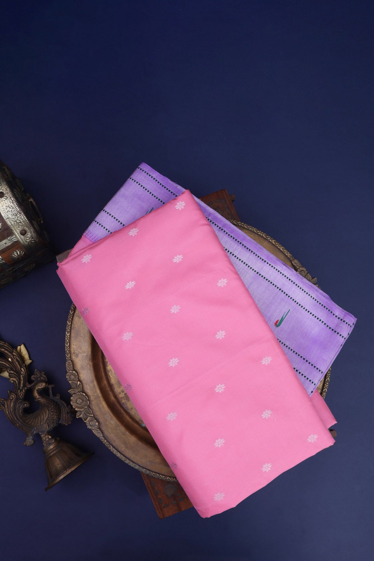 Paithani Raw Silk Baby Pink Saree