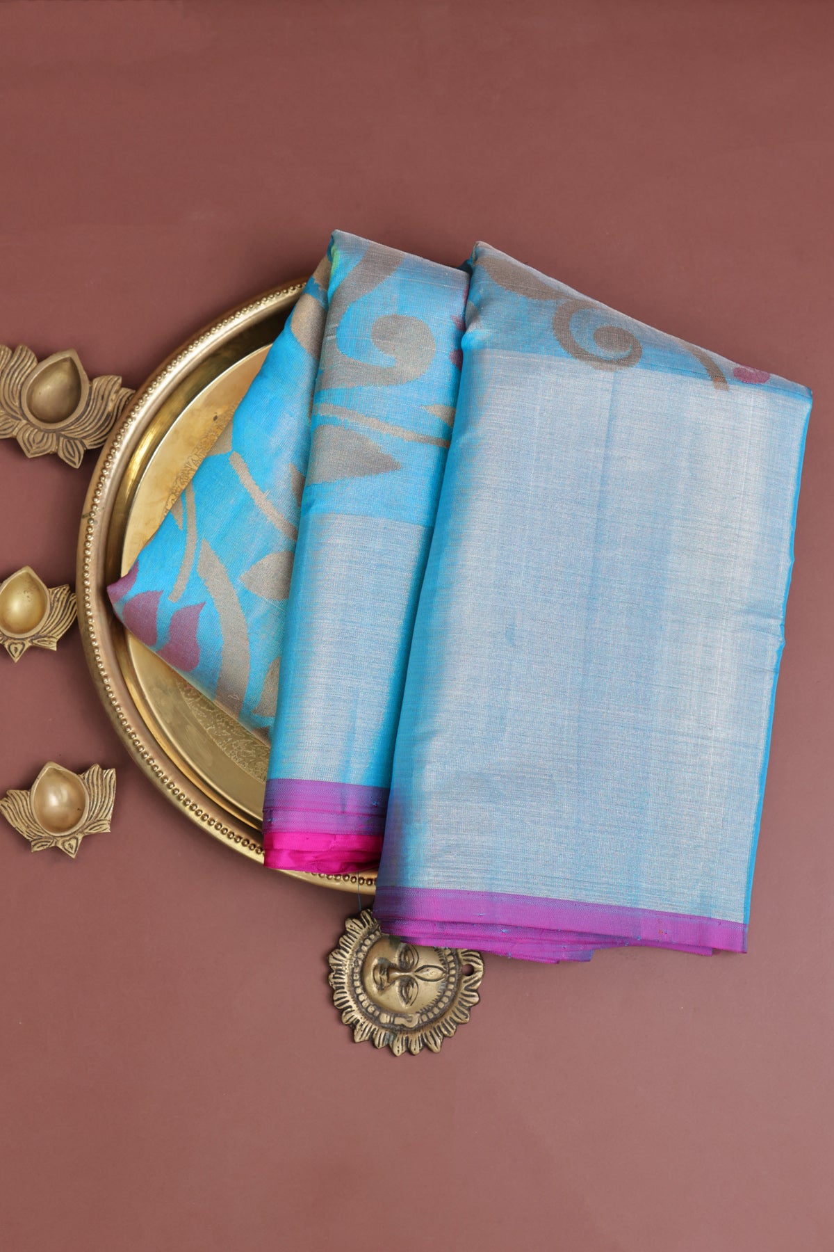 Venkatagiri Silk Light Blue Saree