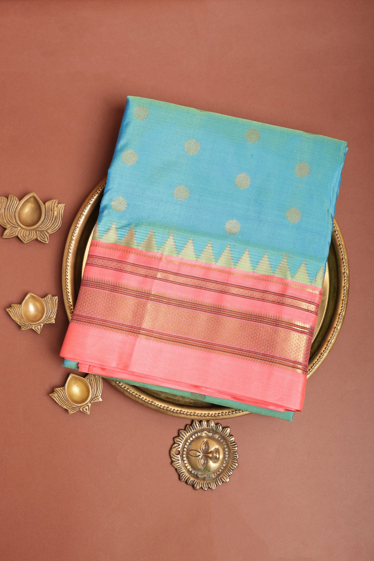 Narayanpet Silk Light Blue Saree