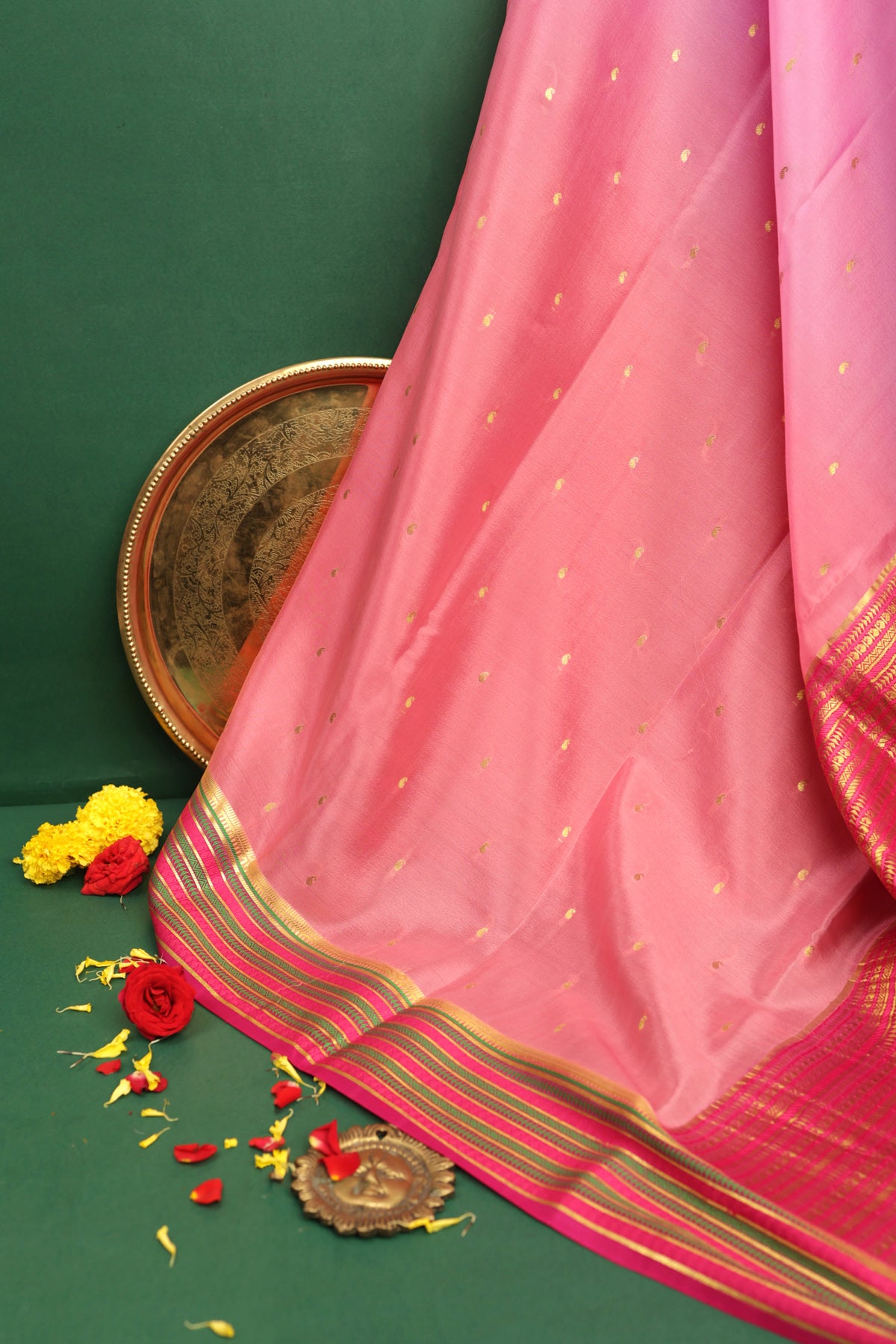 Mysore Crepe Pink Saree