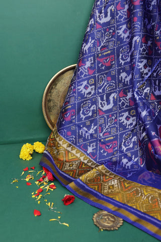 Patola Silk Royal Blue Saree