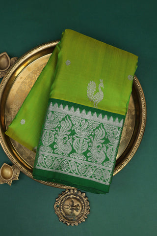 Venkatagiri Silk Parrot Green Saree