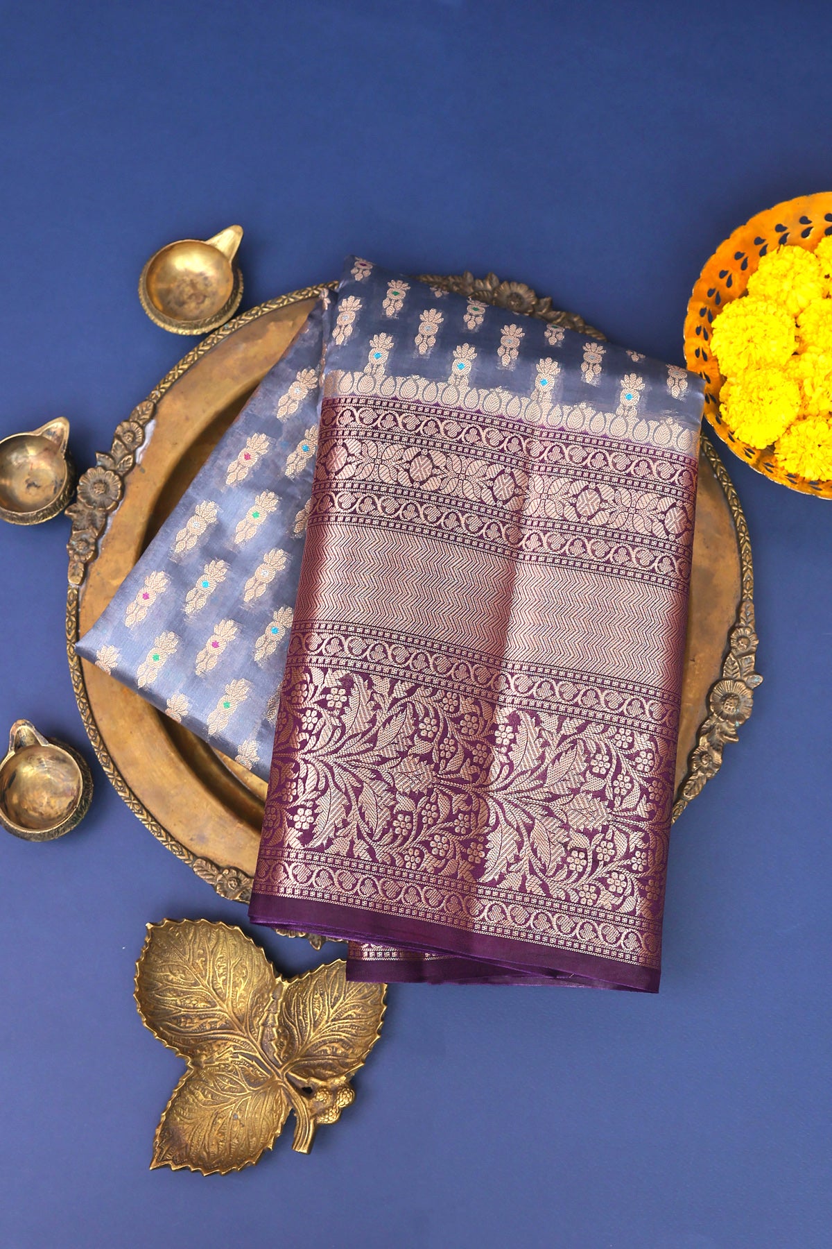 Chiniya Silk Grey Saree