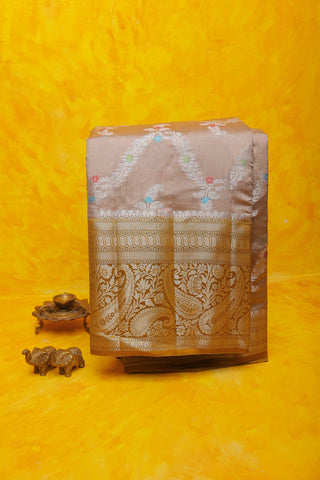 Chiniya Silk Cream Saree