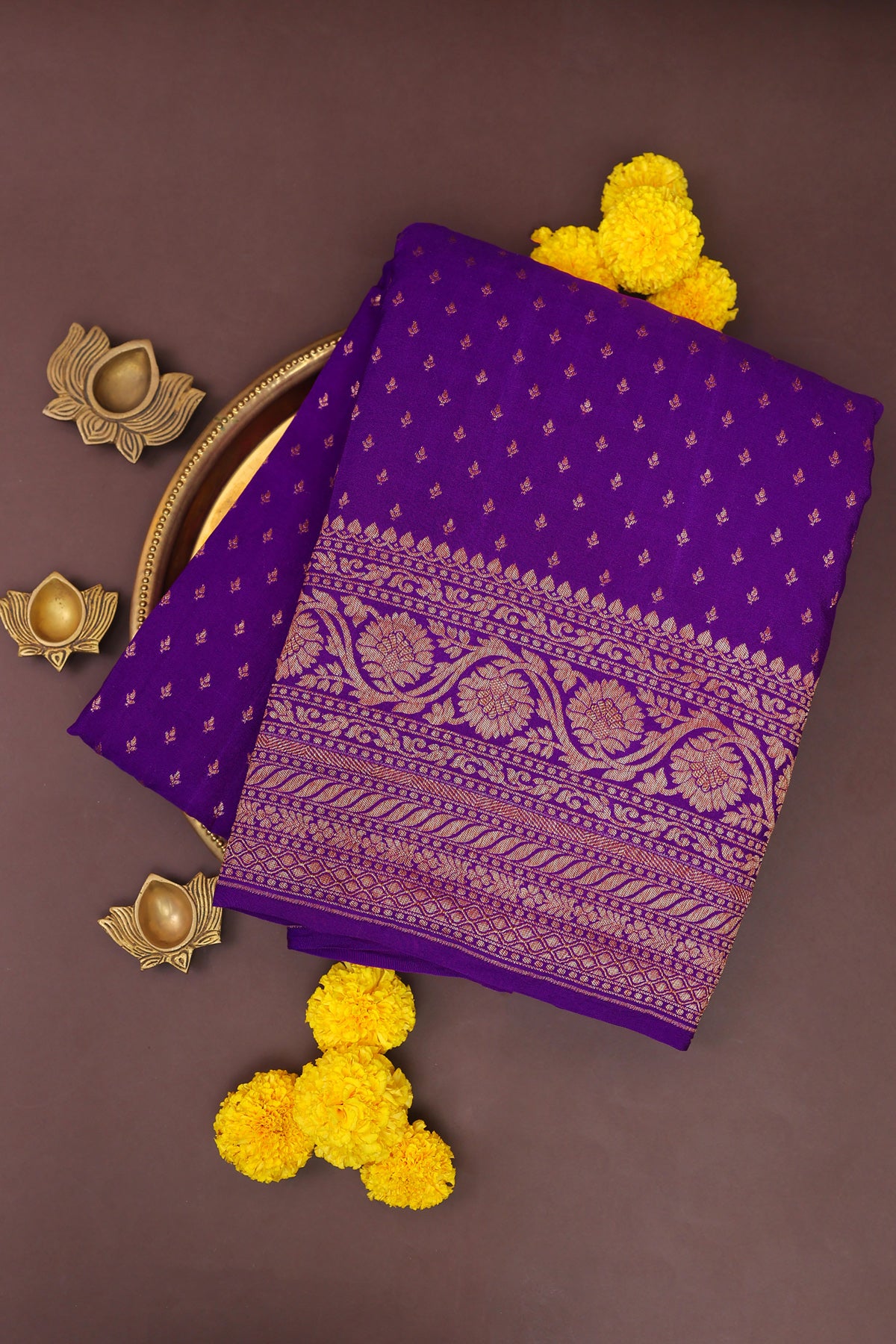 Banarasi Georgette Purple Saree