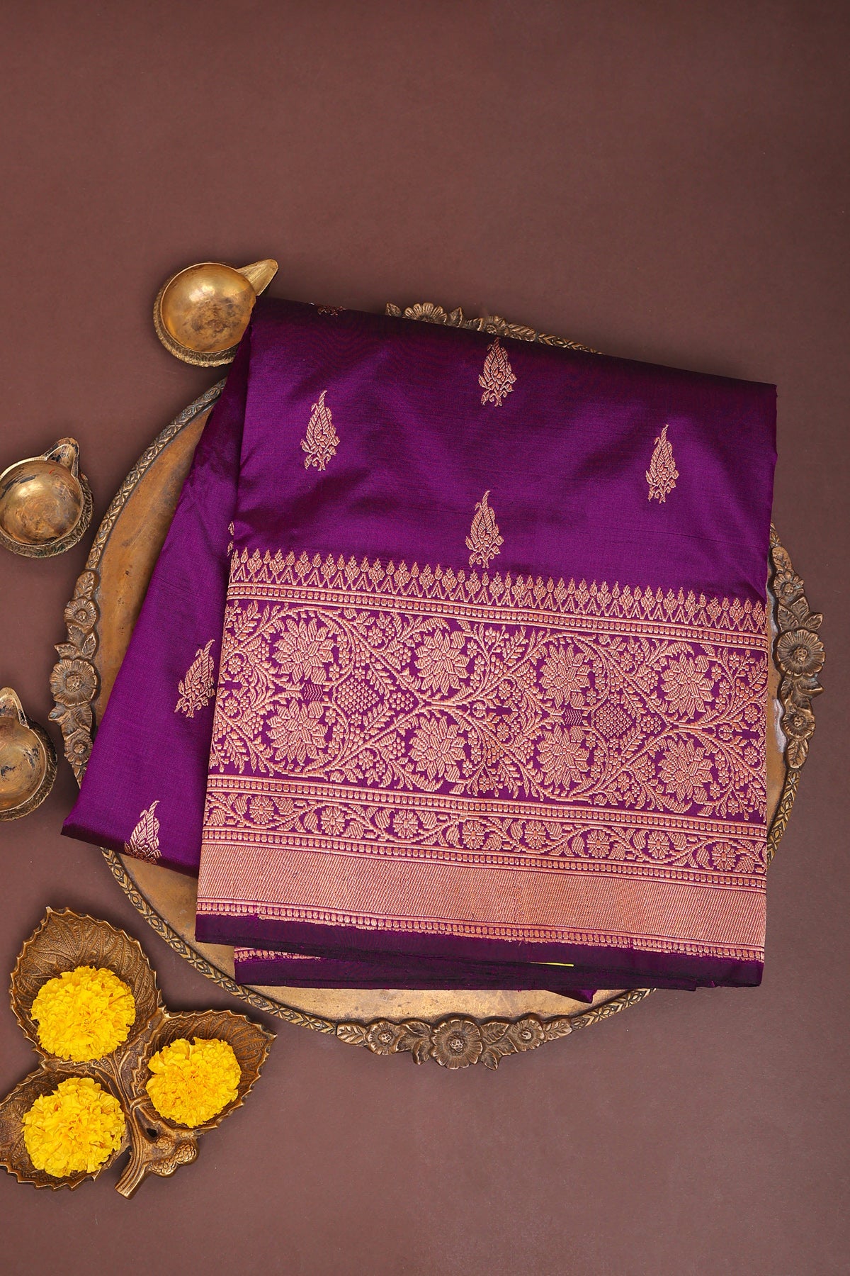 Banarasi Georgette Purple Saree