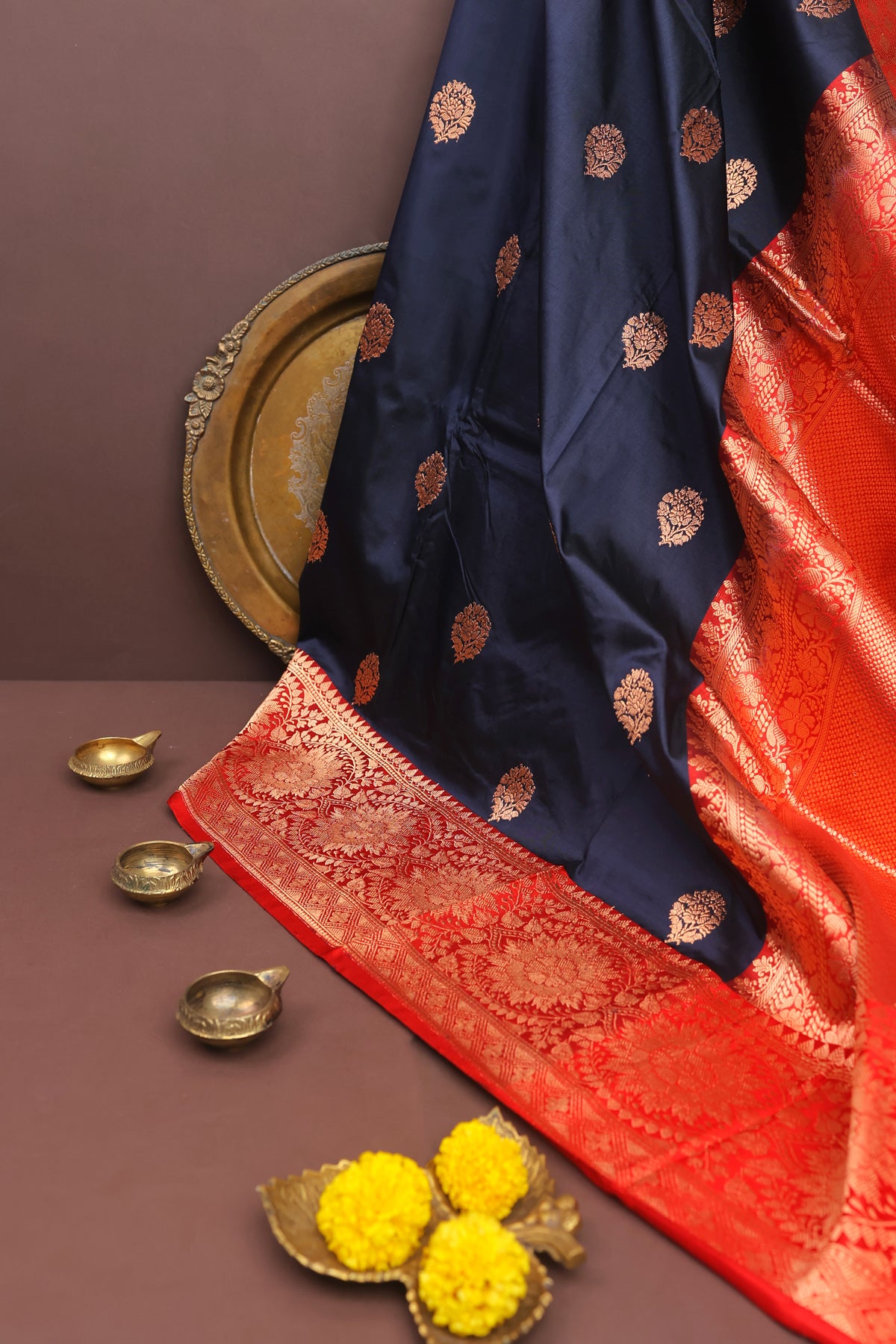 Banarasi Silk Navy Blue Saree