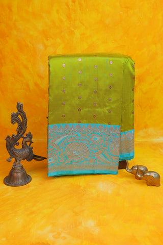 Banarasi Silk Olive Green Saree