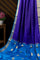 Mysore Crepe Buttis Royal Blue Saree