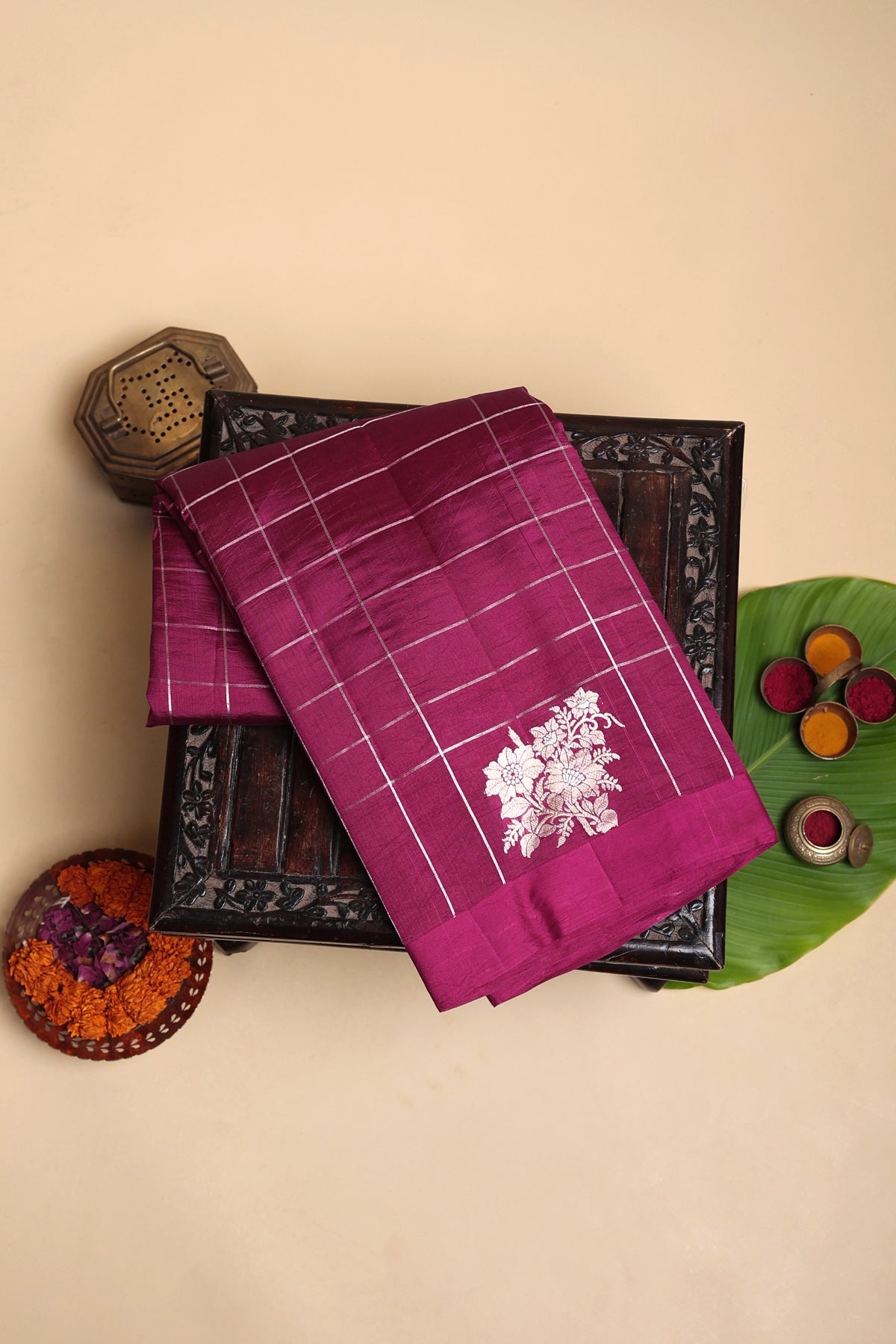 Matka Silk Magenta Saree