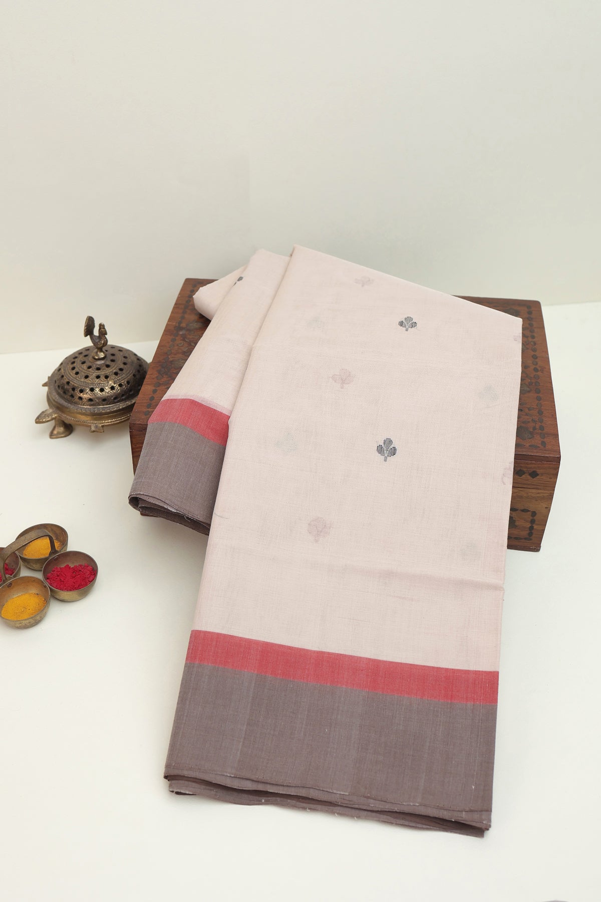 Kanchi Cotton Cream Saree