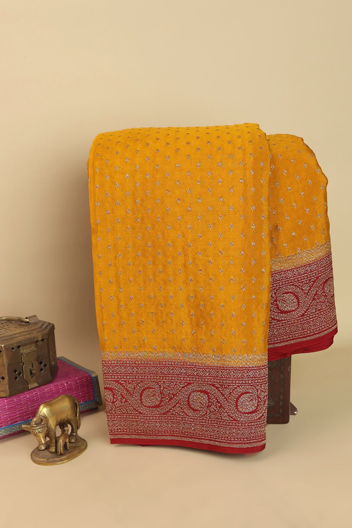 Banarasi Georgette Mustard Saree