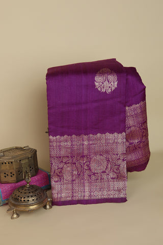 Banarasi Matka Silk Magenta Saree