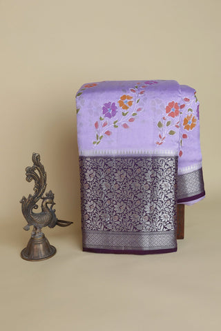 Designer Matka Silk Lavender Saree