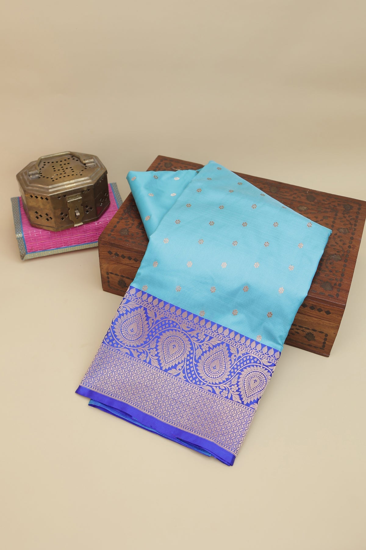 Banarasi Silk Light Blue Saree