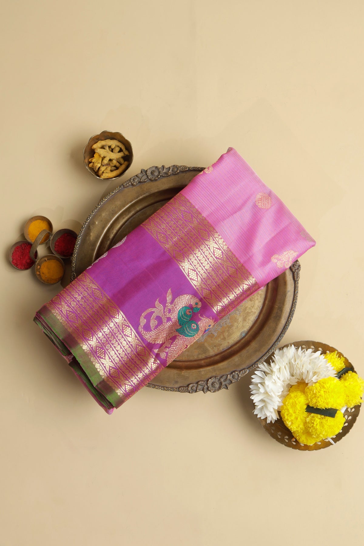 Gadwal Silk Pink Saree