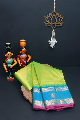 Narayanpet Silk Parrot Green Saree