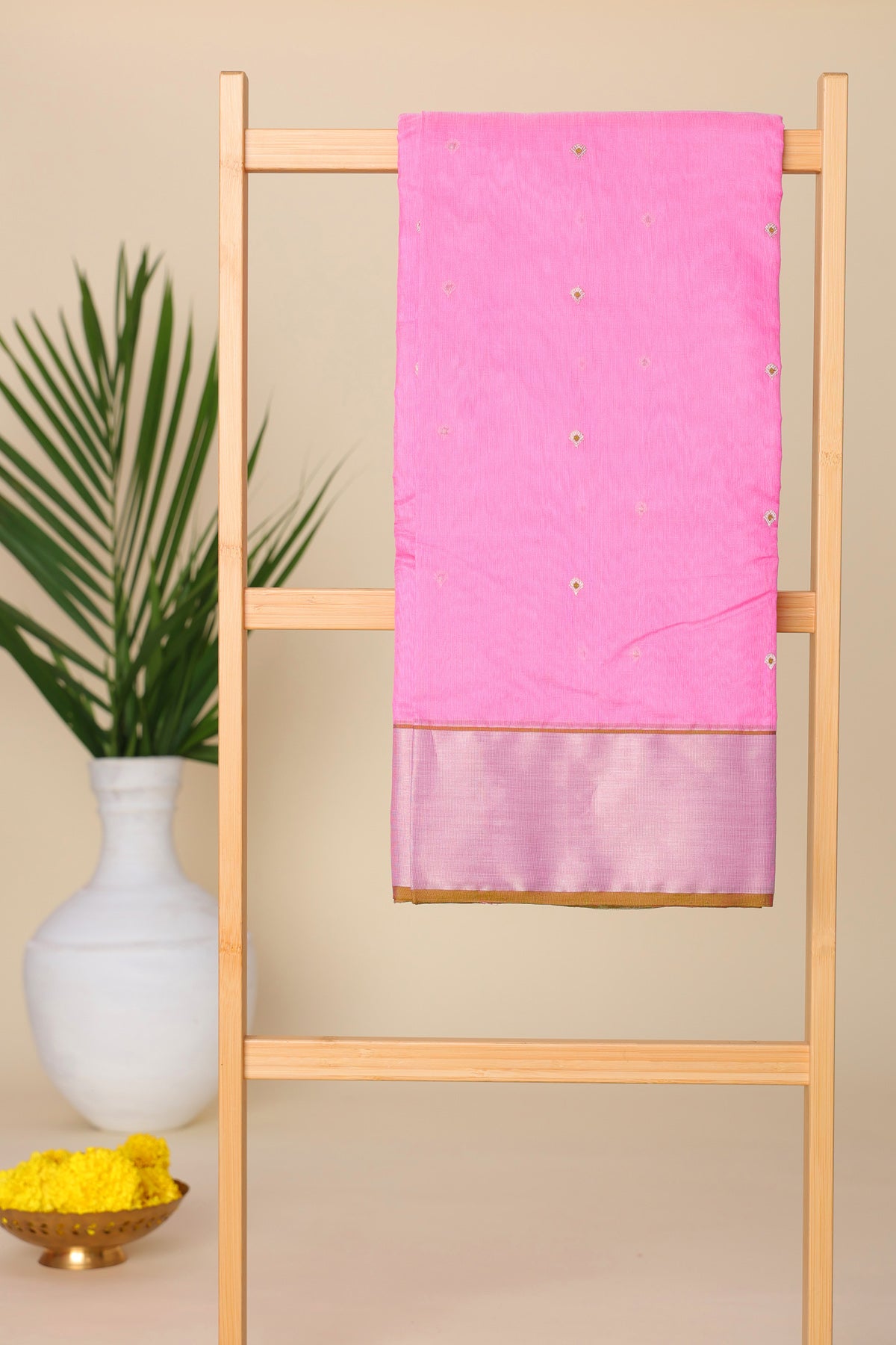 Chanderi Silk Baby Pink Saree