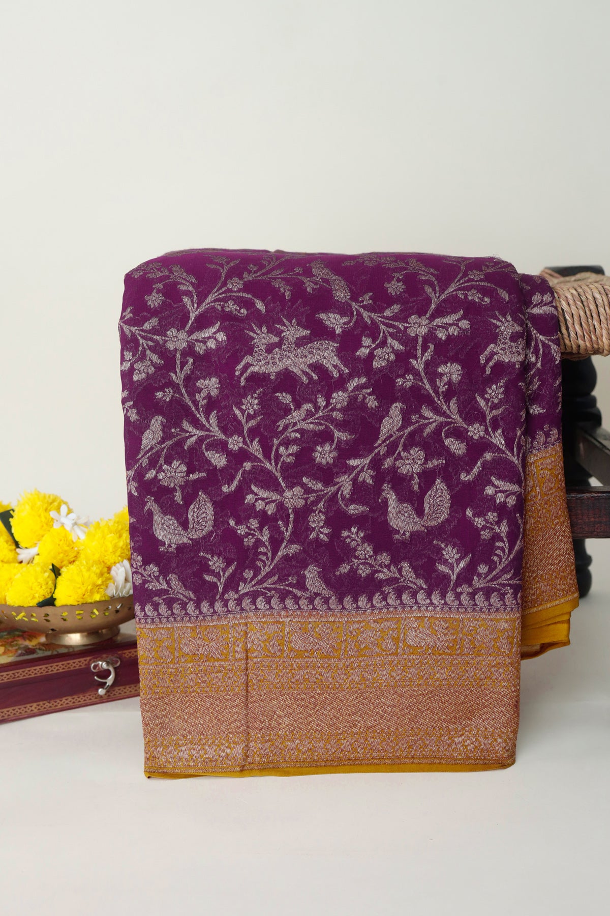 Banarasi Georgette Purple Saree