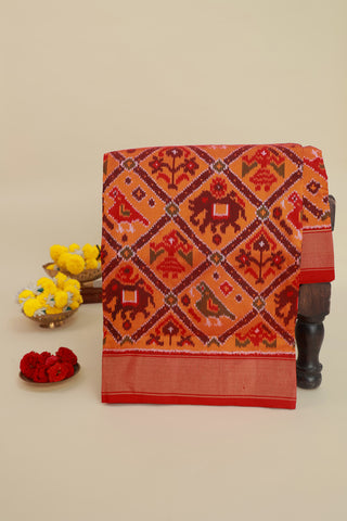 Ikat Silk Mustard Saree