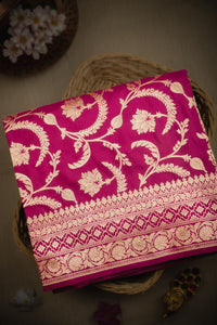 Banarasi Silk Rani Pink Saree