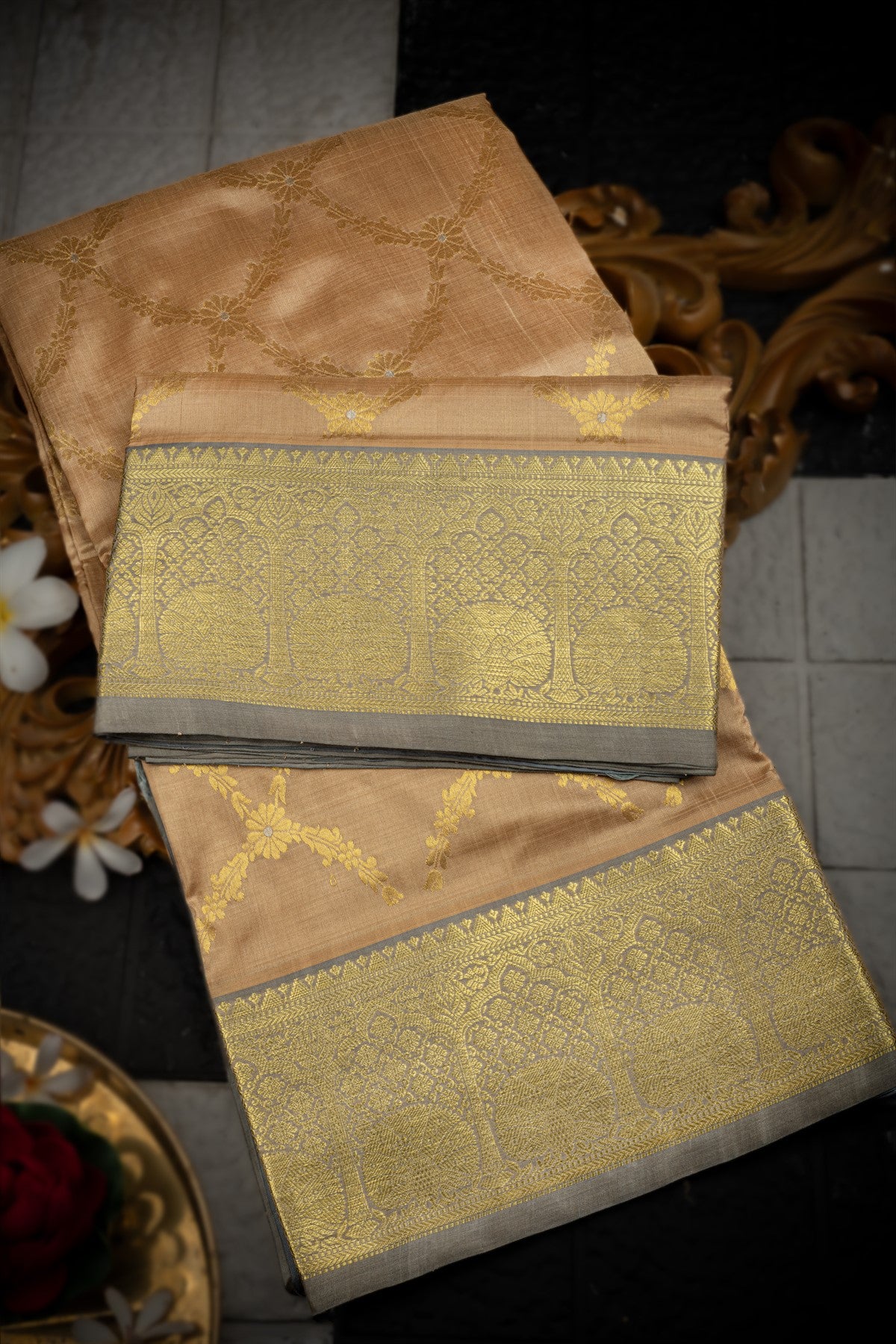 Venkatagiri Silk Copper Saree