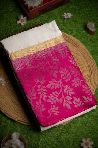 Coimbatore Soft Silk White Saree