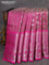 Venkatagiri silk saree dual shade of magenta pink shade and pink with allover silver zari woven butta weaves and long rich silver zari woven border