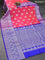 Venkatagiri silk saree dual shade of pinkish orange and blue with silver zari woven buttas and long rich zari woven border