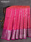 Venkatagiri silk saree dual shade of pinkish orange and pink with allover silver zari woven butta weaves and rich silver zari woven border