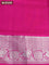 Venkatagiri silk saree dual shade of pinkish orange and pink with allover silver zari woven butta weaves and rich silver zari woven border