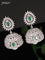 Zircon choker emerald and cz stones with pearl hangings