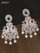 Zircon choker peacock design emerald and cz stones with pearl hangings