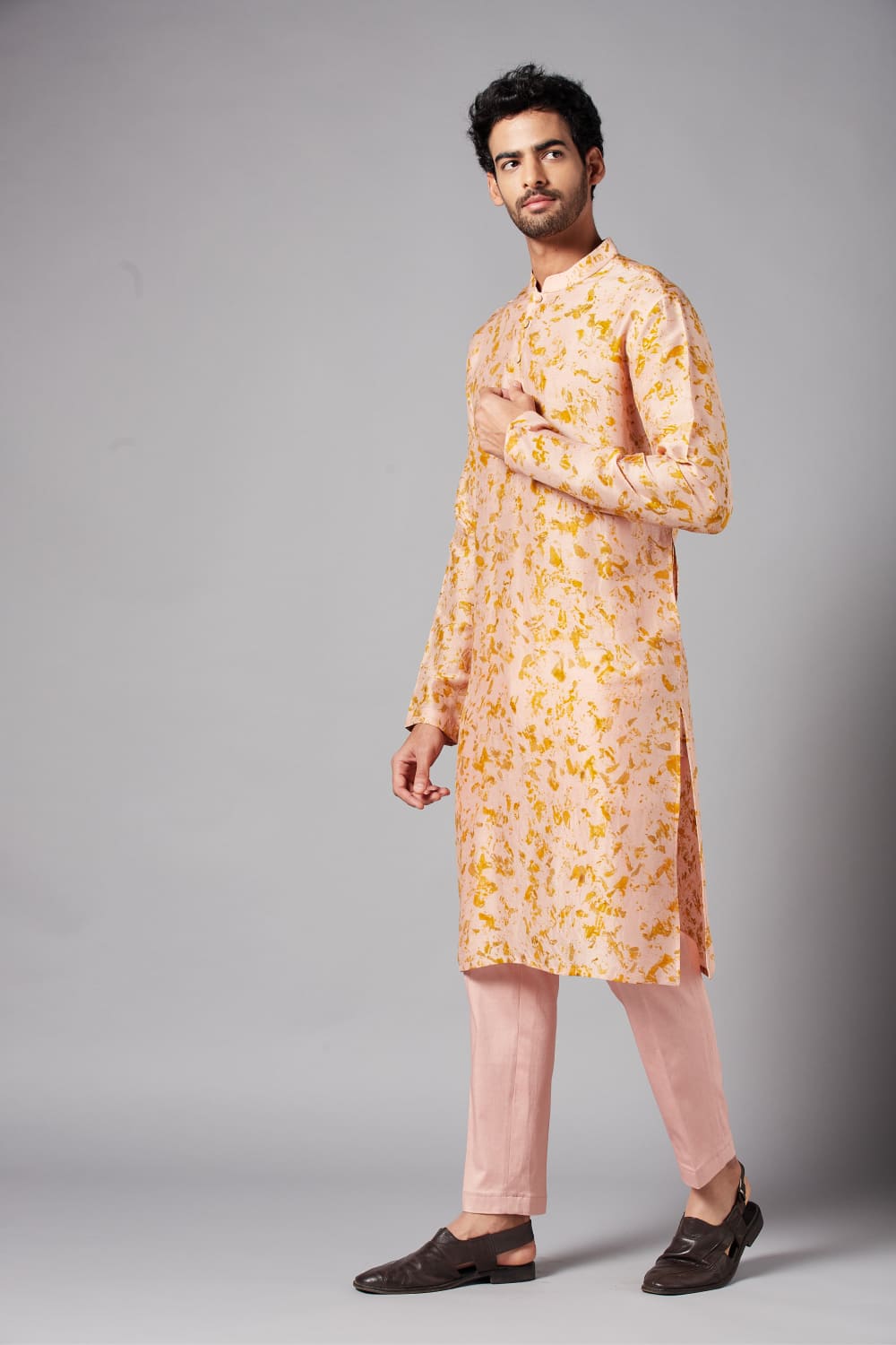 Peachy Natural Dye Co ord Kurta Set