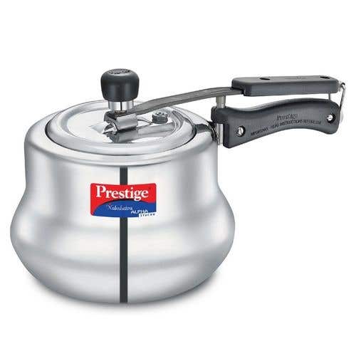 Prestige Nakshatra Alpha Svachh Stainless Steel Spillage Control Handi Pressure Cooker (Silver)