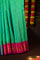 Mandir Sea Green & Magenta Gadwal Buttis Saree