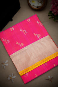 Mandir Pink & Silver Uppada Buttis Saree